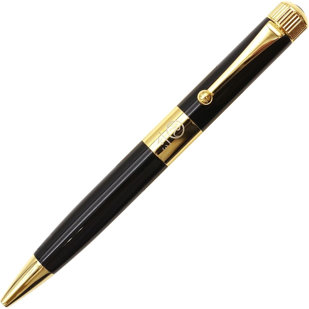 Romeo No.3 Mini Ballpoint Pen Black Gold Plated Finish