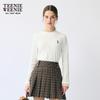 Teenie Weenie Women's Ribbed Stand Collar Long Sleeve T-shirt