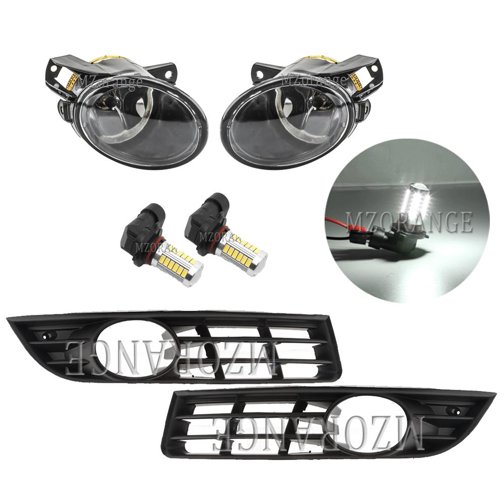 LED Fog Lights for VW Passat B6 2006-2011 Front Bumper Fog Lamp Cover Grill Bezel Headlight for Volkswagen Foglights Accessories