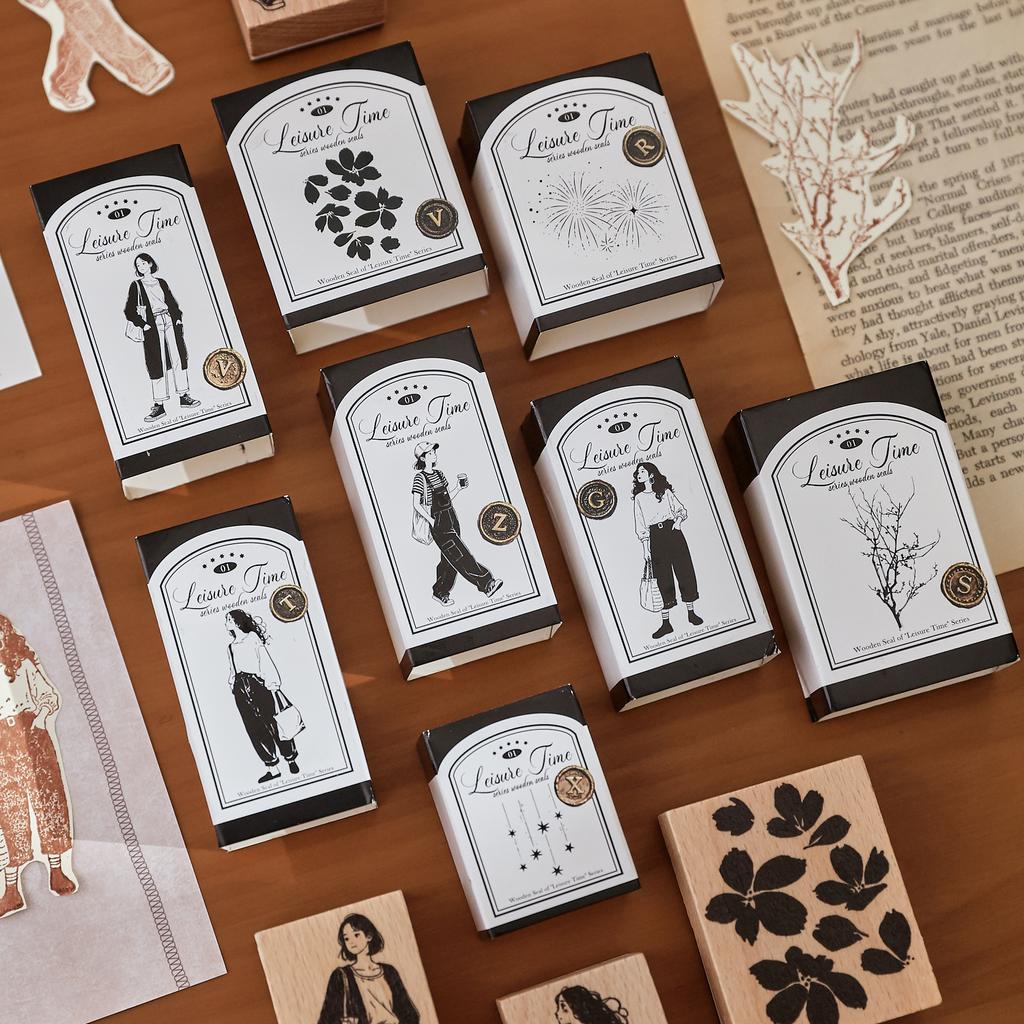 Journal GO Creative Fashion Girl Wood Stamp Vintage Plants Collage Rubber Stamps DIY Scrapbooking Standard Wooden Plants Stamp