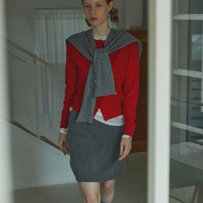 

White Project VIRGIN WOOL CABLE CARDIGAN MUFFLER [4COLOR] DEEP PINK