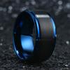 8mm Schwarz Gebürstete Titanringe für Männer Frauen Blaue Kante Männer Edelstahlring Hochzeitsfeier Schmuck Geschenke