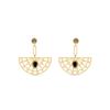 Luxenter Onyx Earrings Finished and 18k Gold Plated - Tawa