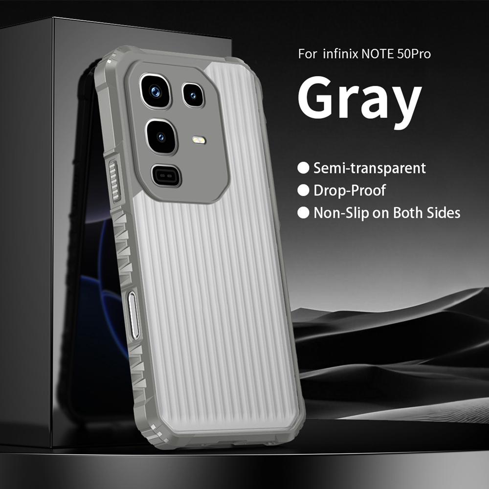 KEYSION Heavy Duty Shockproof Phone Case for Infinix Note 50 Pro 4G Silicone+PC Translucent Matte Cover for Infinix Note 50 4G