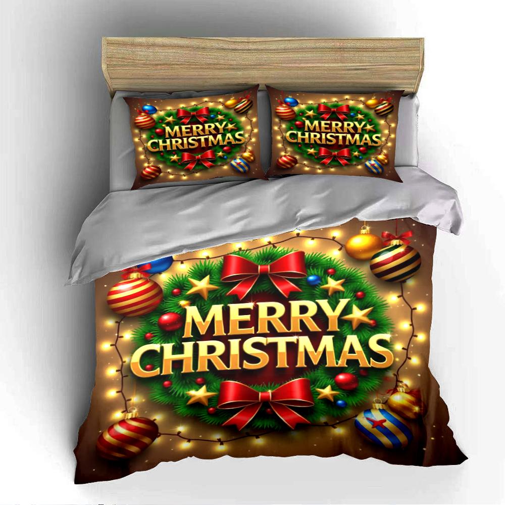 Merry Christmas Festive Bedding Set Bedding set (1 duvet cover, 2 pillowcases, duvet not included)