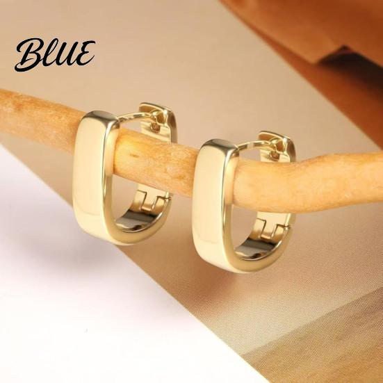 U-shaped Earrings 1 Pair Women Earrings Hypoallergenic U-Shaped Hoop Date