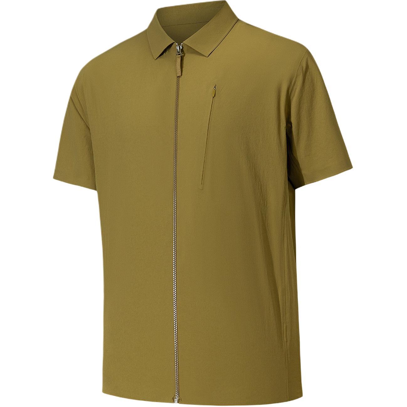 

Anta Champion All-Weather Series Simple Fashion Solid Color Casual Polo Zip Short Sleeve Shirt Men shirts 152620134-5 M