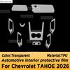 For Chevrolet TAHOE 2026 Car Interior Center Console Transparent TPU Protective Film Anti-scratch Repair Film Accessories