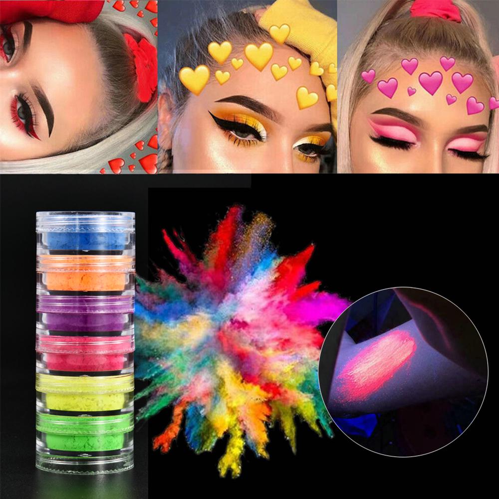 6 Цвет / наборы прочного флуоресцентные Матте Eyeshadow Неоновый пигмент Порошок Хэллоуин Украшения Eyeshadow палитра красоты Глазные – купить по низким ценам в интернет-магазине Joom
