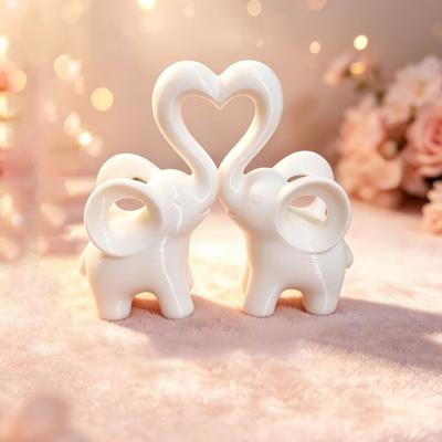 Elephant Love Statue Cute Elephant Figurine Living Room Decor Brings Good Luck Love