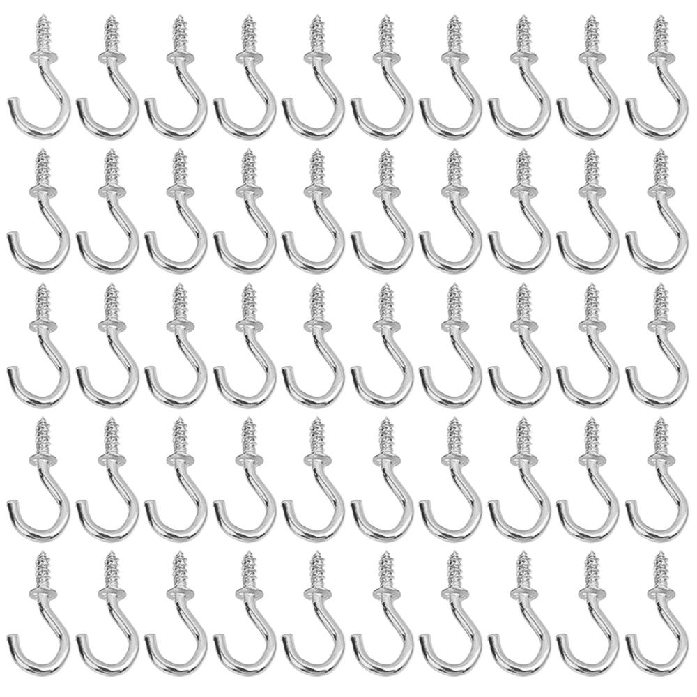 50/200 STÜCKE Mini Schrauben Haken Metall Schraubhaken Pflanzen Deckenhänger Außen Lichterketten S-Haken Mehrzweck Schlüsselaufbewahrungsregal