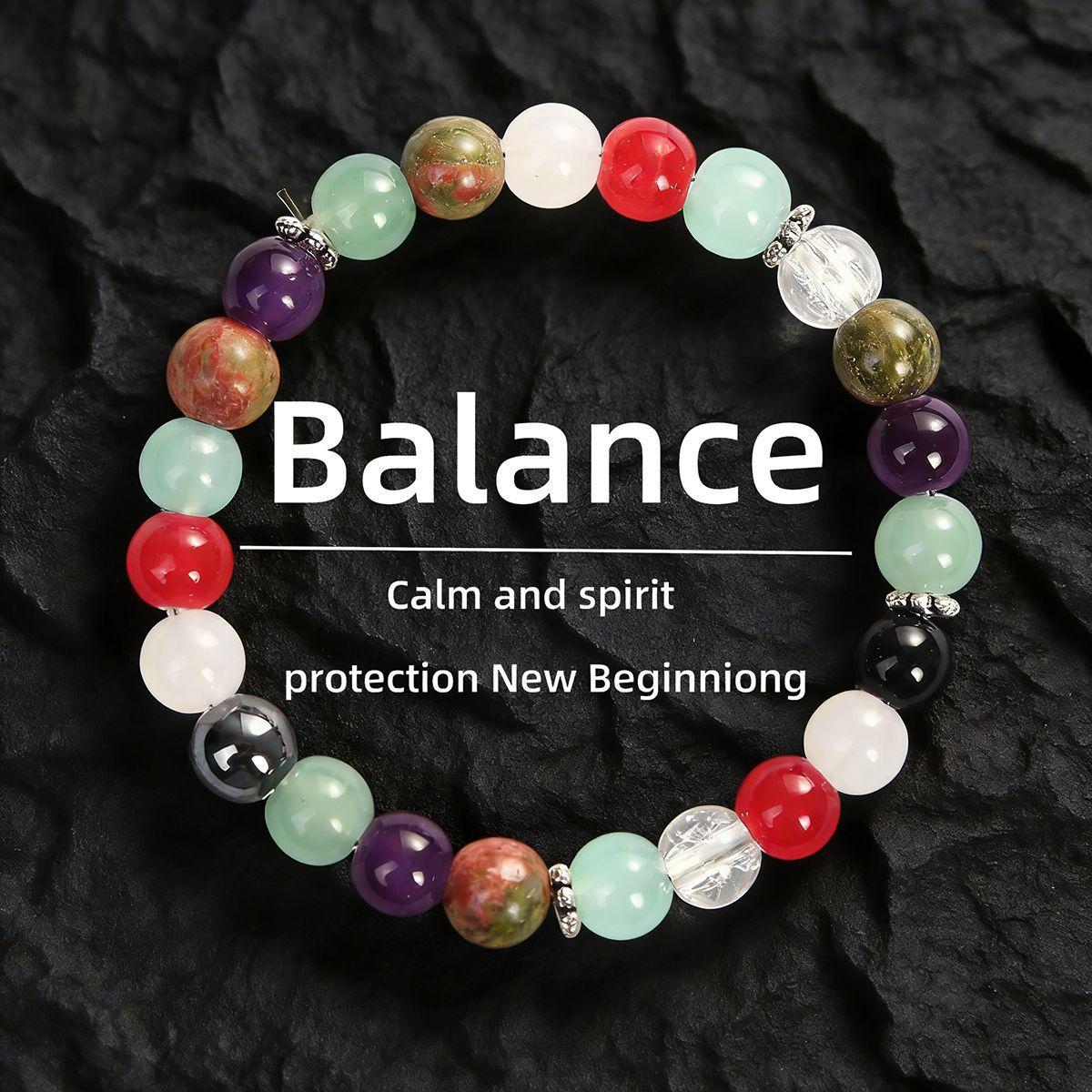 8mm beaded bracelet, white burst flower sunstone grape stone amethyst obsidian bracelet 8mm