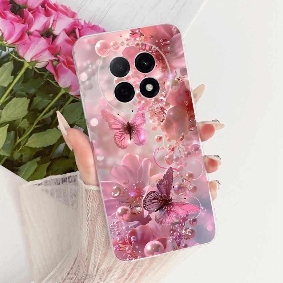 For Oppo A5 Pro A5X A5 4G 5G / Oppo K13x Global Phone Case Clear Soft TPU Bumper Cover Cat Cartoon Luxury Butterfly Flower Funda
