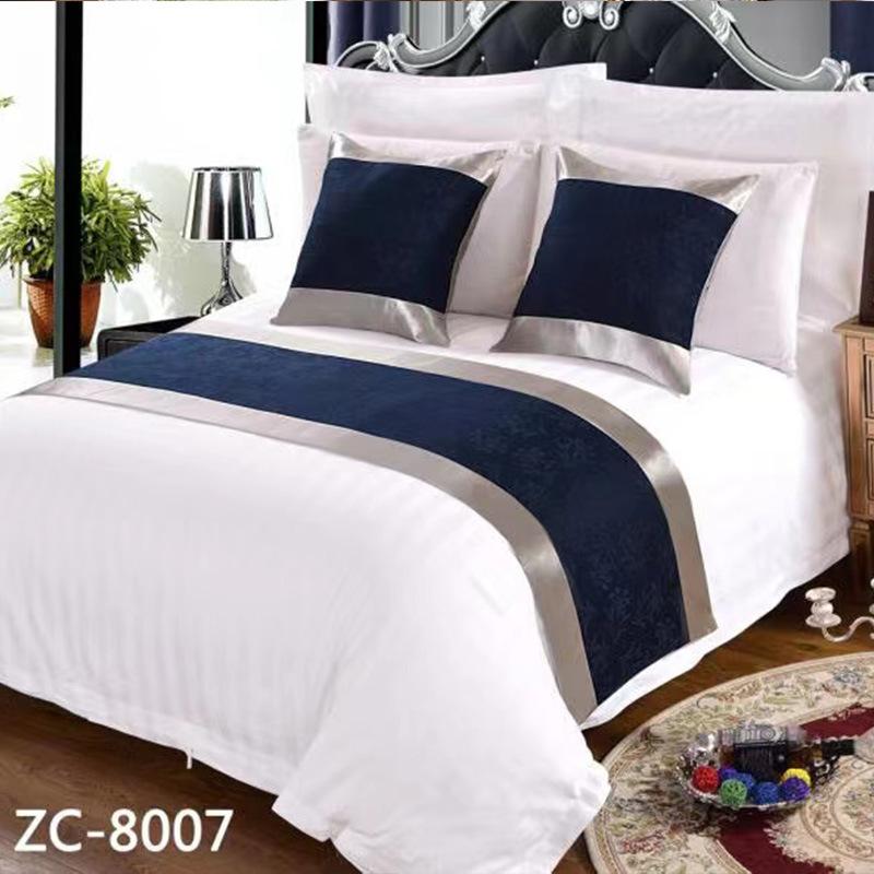 New Bed Tail Flag Decorative Cloth Home Textile Bedding Embroidered Long Strip Bed Cover Table Flag Universal in Multiple Colors