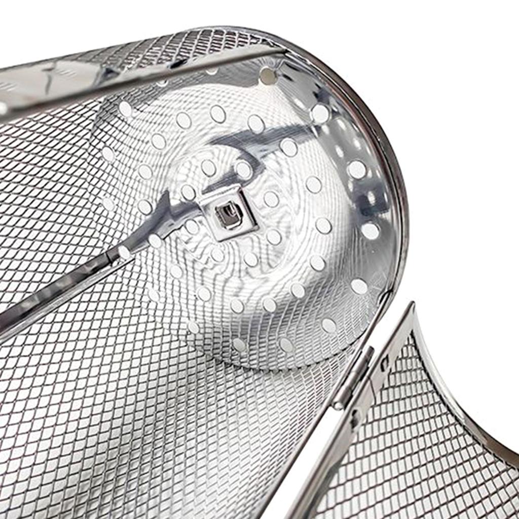 Basket Rotary Stainless Steel Cage Rotisserie Grill Roaster Grill Roaster Drum Roast Basket Peanut Dried Nut Coffee Beans BBQ