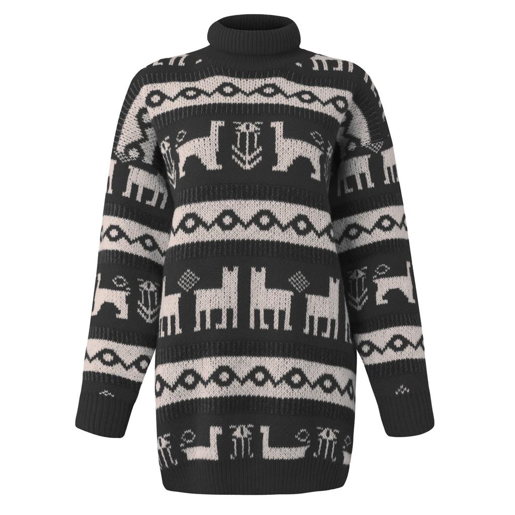 Mote julegenser for kvinner Rund hals Høy hals Mellomlang Langermet genser