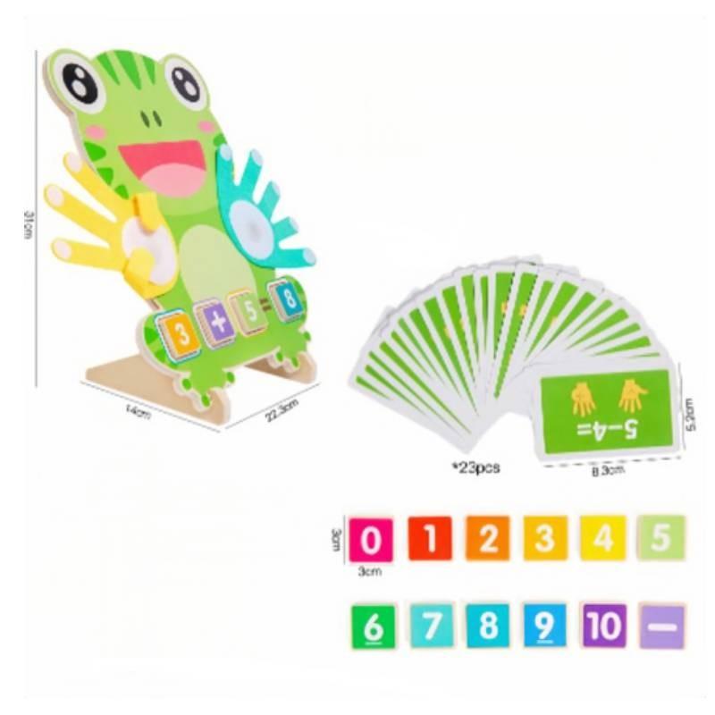 Wooden Educational Toy For Kids Frog Number Math Puzzle For Early Learning
