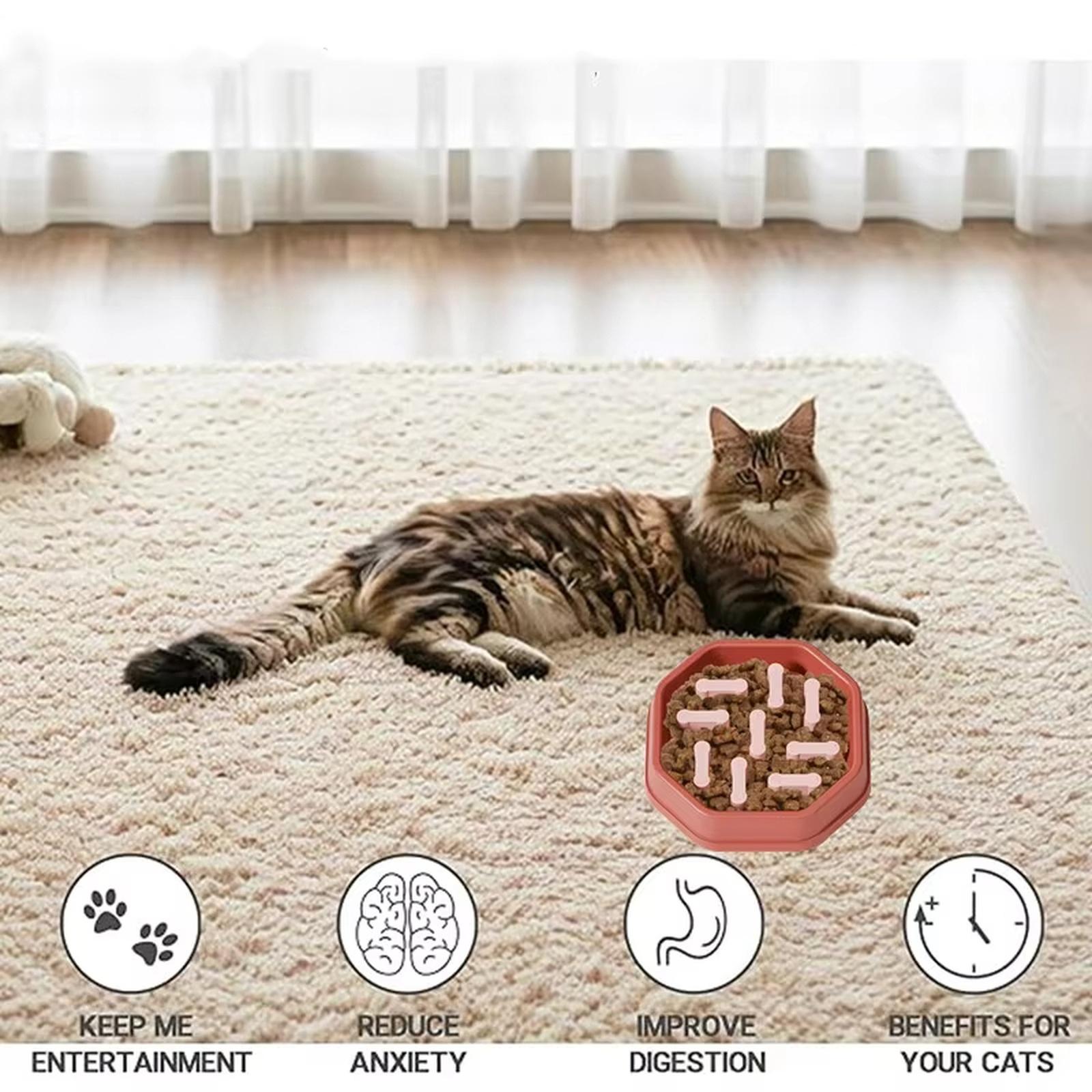 

-Choking Pet Slow Feeder Bowl, Detachable Non- -Tip Food Dish for Dogs Cats one size красный