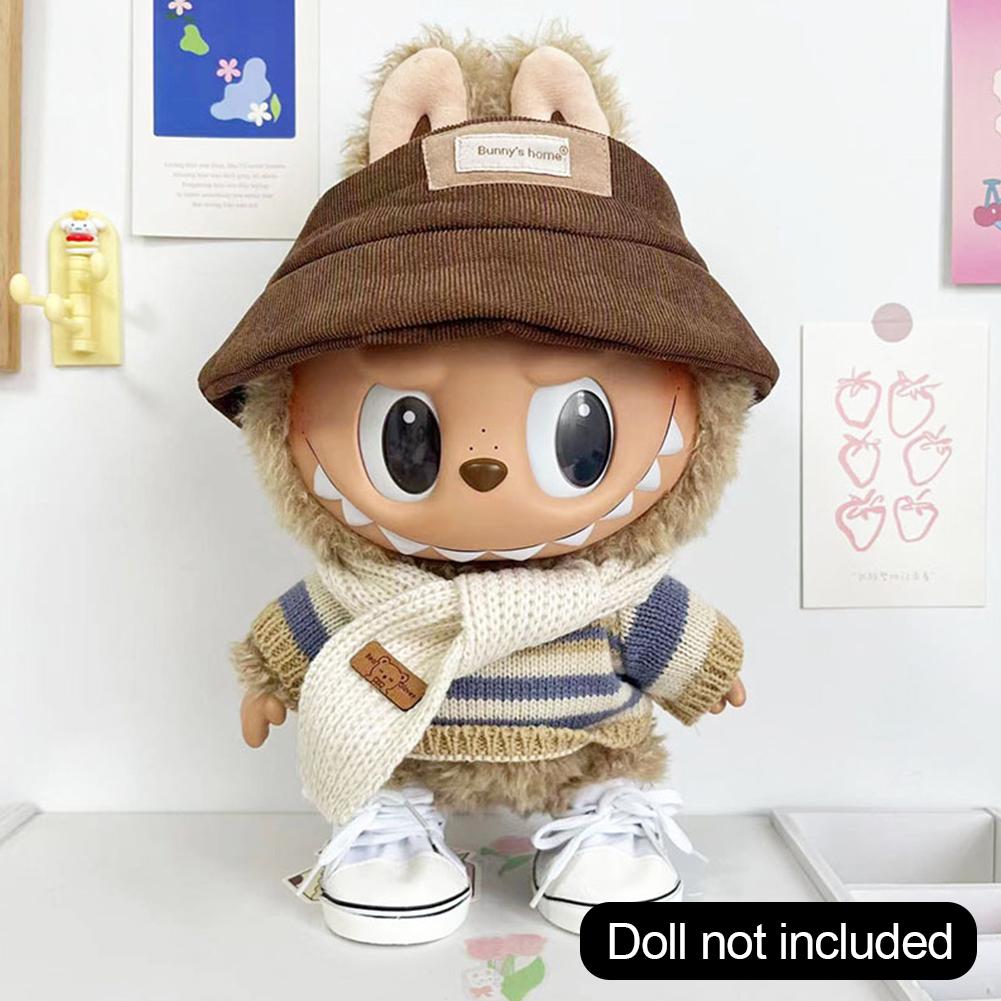 Für 38cm Labubu Puppenkleidung, modische Kleidung, Kapuzenpullover, Puppenkleidung, farblich passende Kapuzenpullover, Puppenzubehör, süße Dekoration, kleine Tücher