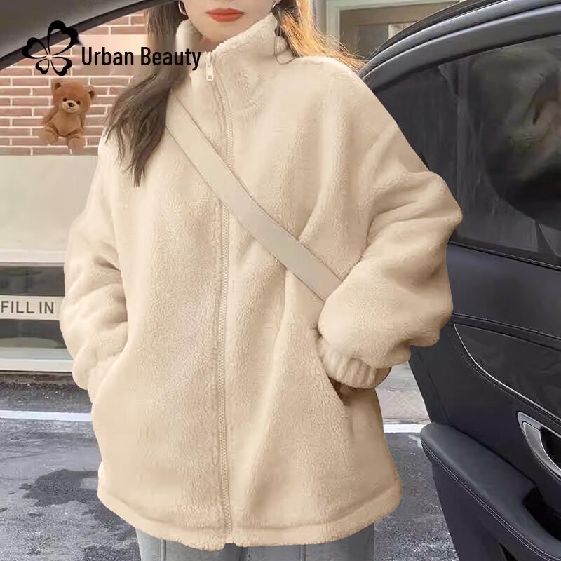 

Женская флисовая куртка с воротником-стойкой и плюшевой подкладкой M