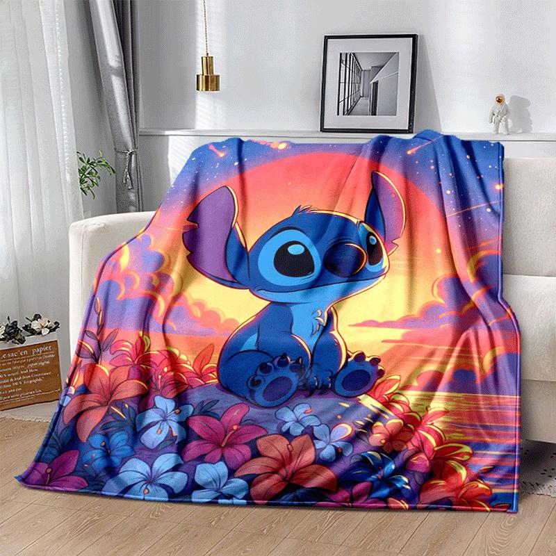 1pc Stitch Printing Blanket - Soft, All-Season Throw for Living Room, Bedroom,Travel