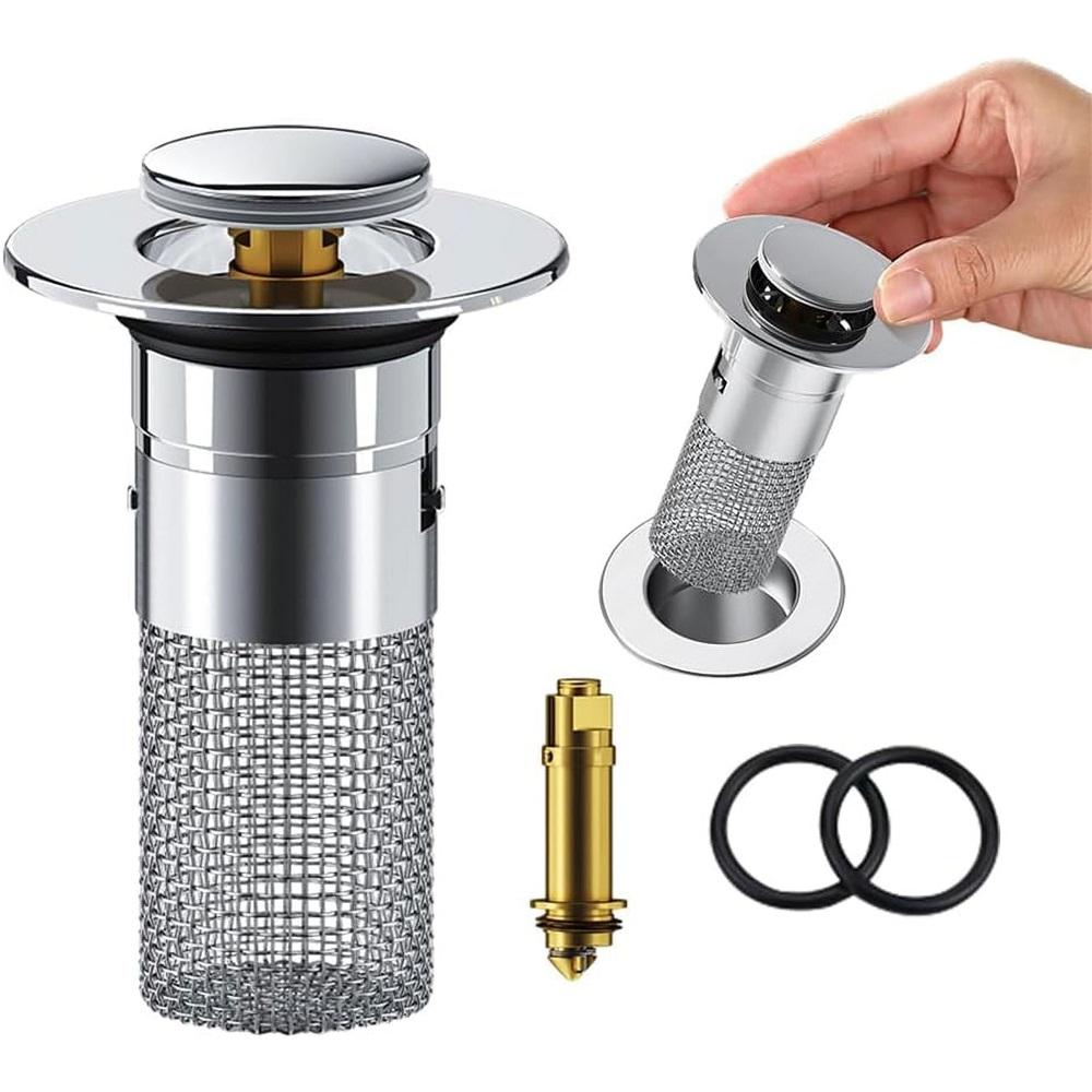 Bathroom Sink Hair Stopper, Pop-Up Sink Drain Strainer, Replacement for American Bathroom Sink Stopper (2 Pack)