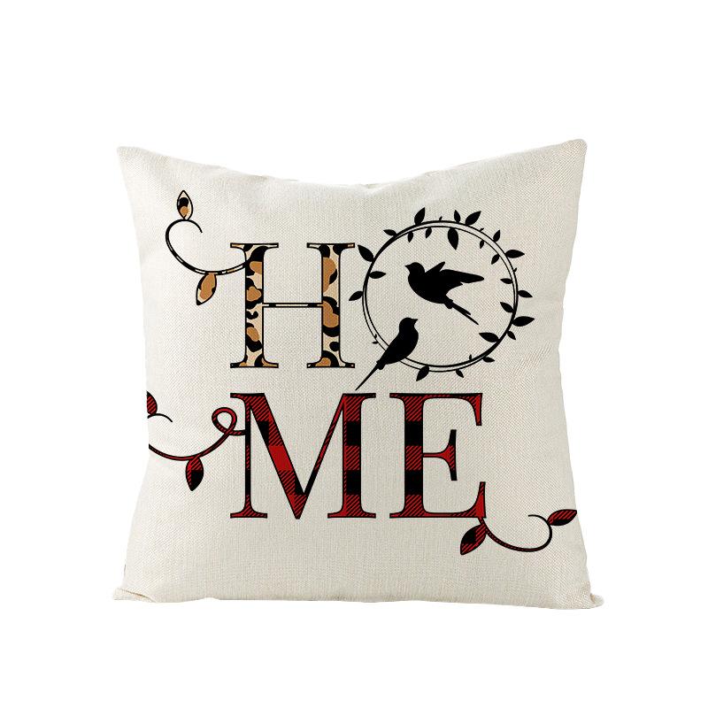 Plaid Valentine's Day Pillow Cover Polyester Printed Love Sofa Cushion Cover Nordic Bedroom Sofa Cushion
