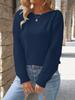 Women's Spring New Arrivals Crewneck Knit Top Hollow Long Sleeve One Shoulder Sweater