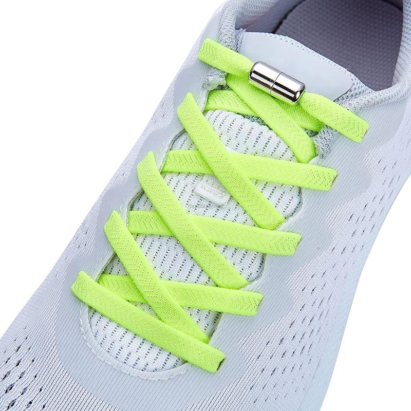 Elastic Laces Sneakers 8mm Wide Flat Rubber Bands Shoelaces Without ties Adult Kids Tennis No Tie Shoe laces Shoes Accessories