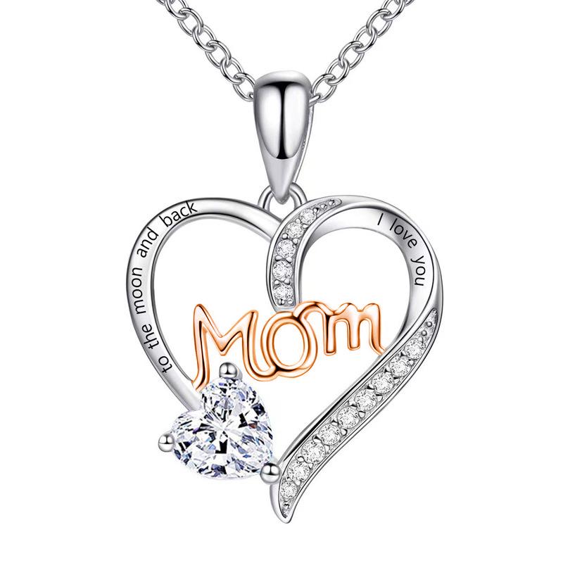 Heart-Shaped Diamond Necklace for New Moms - Mother's Day Gift