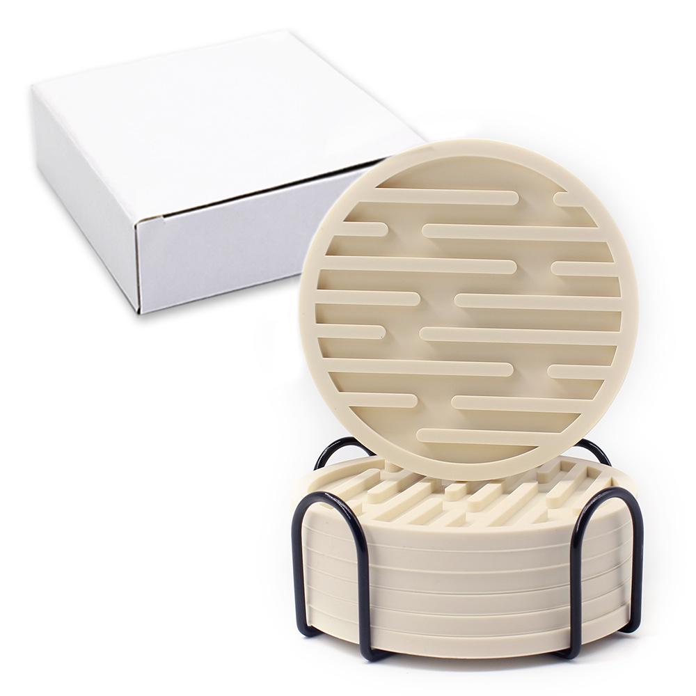 Round Silicone Coaster Set - 10cm Heat Insulation Pads for Tea and Coffee Cups