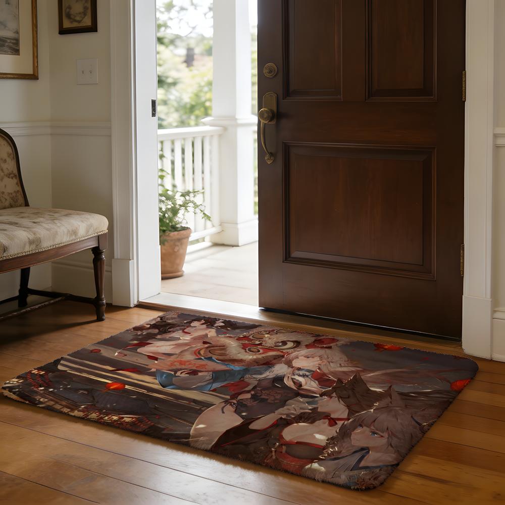AAzur Lane Floor Mat Soft Flannel Absorbent Mat Non-Slip Rug Home Bedroom Bathroom