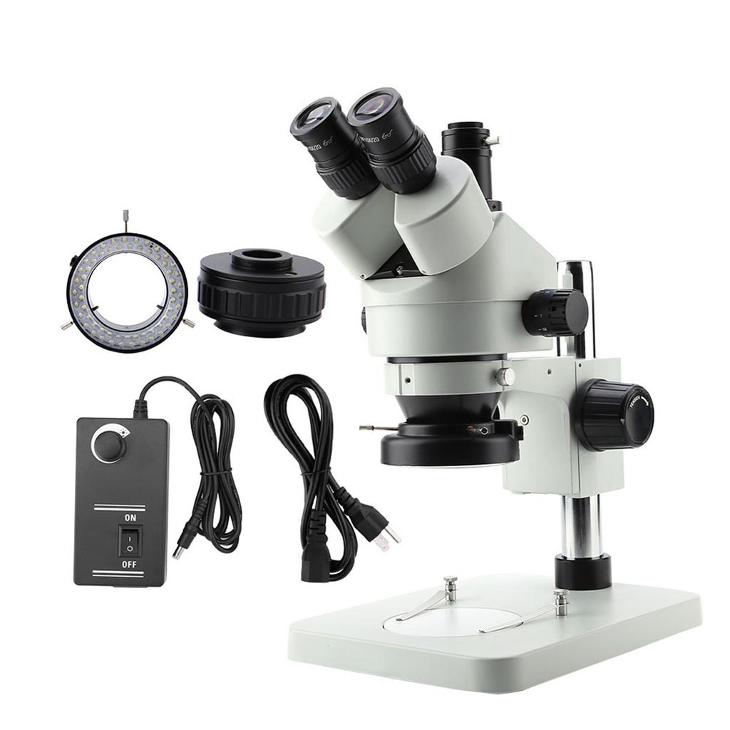 Trinocular Magnification Stereo Zoom Microscope WF10X 20mm Eyepieces