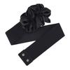 Ladies Flower Decorative Dress Waist Tie Skirt Belt Black Bow Elastic Waist Seal