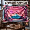 Floral Garden Theme Throw Blanket Custom Name Text Personalized Blanket Soft Cozy Blanket for Home Sofa Bed
