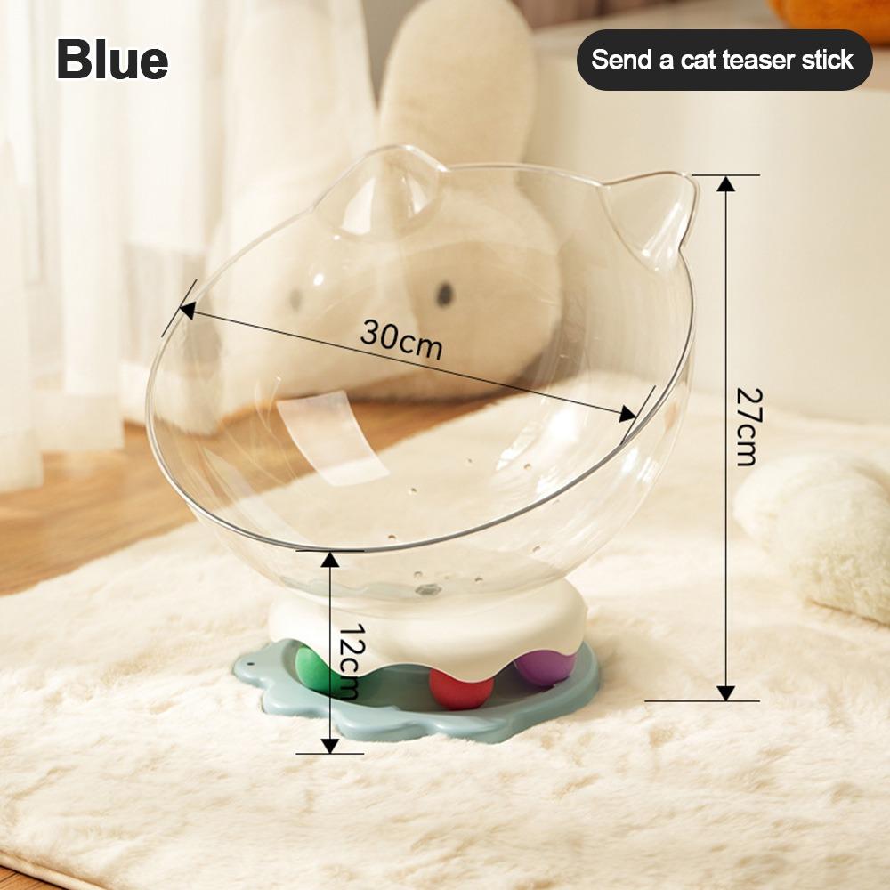 Pet Accessories Transparent Spacecraft Cat's Nest Semi-enclosed 2-in-1 Kitten Sleeping Nest Removable Washable Cat Turntable