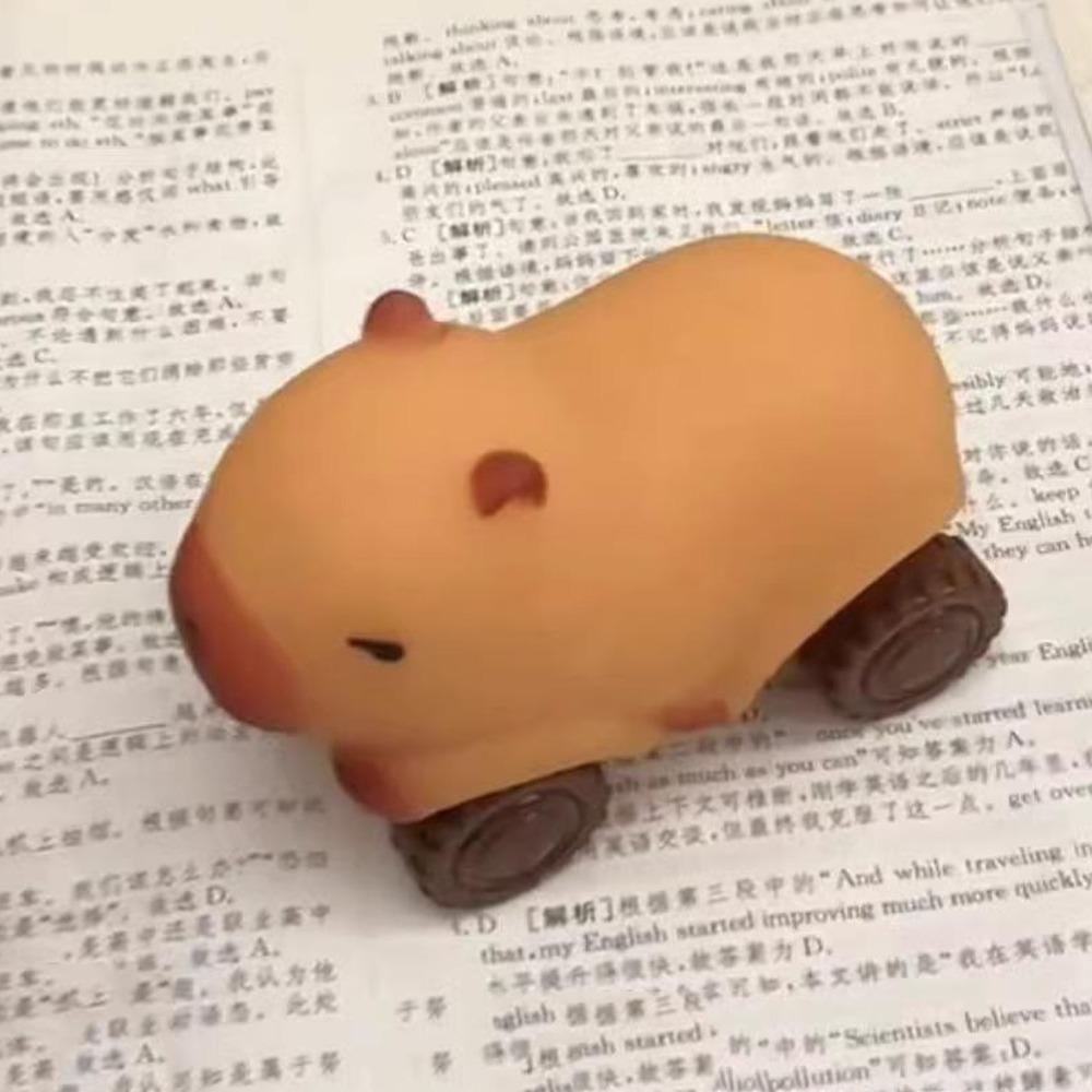 With Wheel Capybara Fidget Toy High Elasticity Cute Pinch Toy Capybara Squeeze Toy  Practical Jokes
