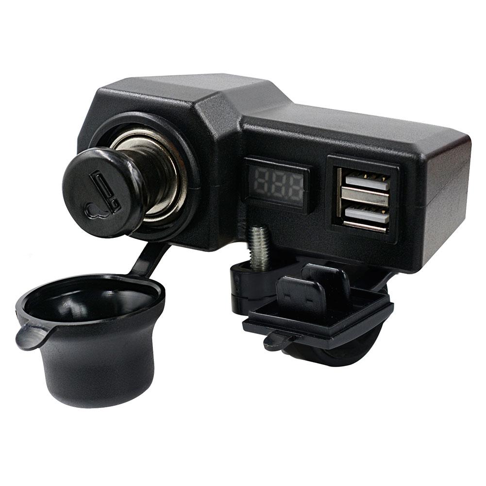 Waterproof Cigarette Lighter Adapter 10-24V Motorcycle Handlebar Dual USB Socket Splitter Charger Power Adapter For Mobile Phone