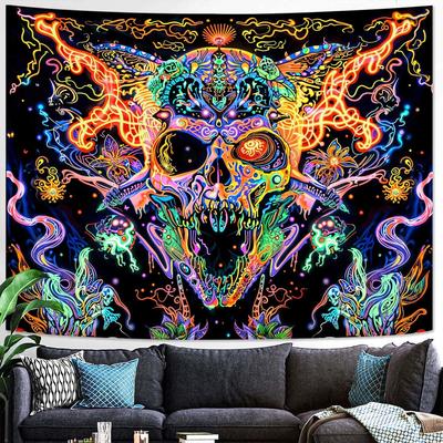 Tapestry Dark Night Skull Wall