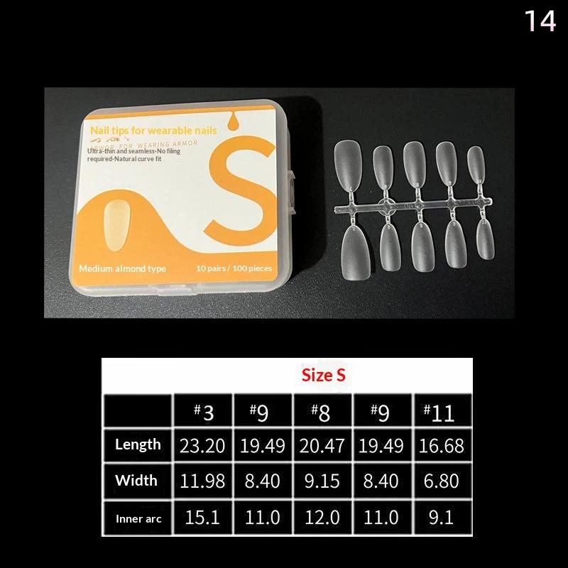 

100Pcs/Box Nails Tips Coffin French Full Cover Medium Short No Polishing Press On False Nails Nail Extension Manicure Tools 14
