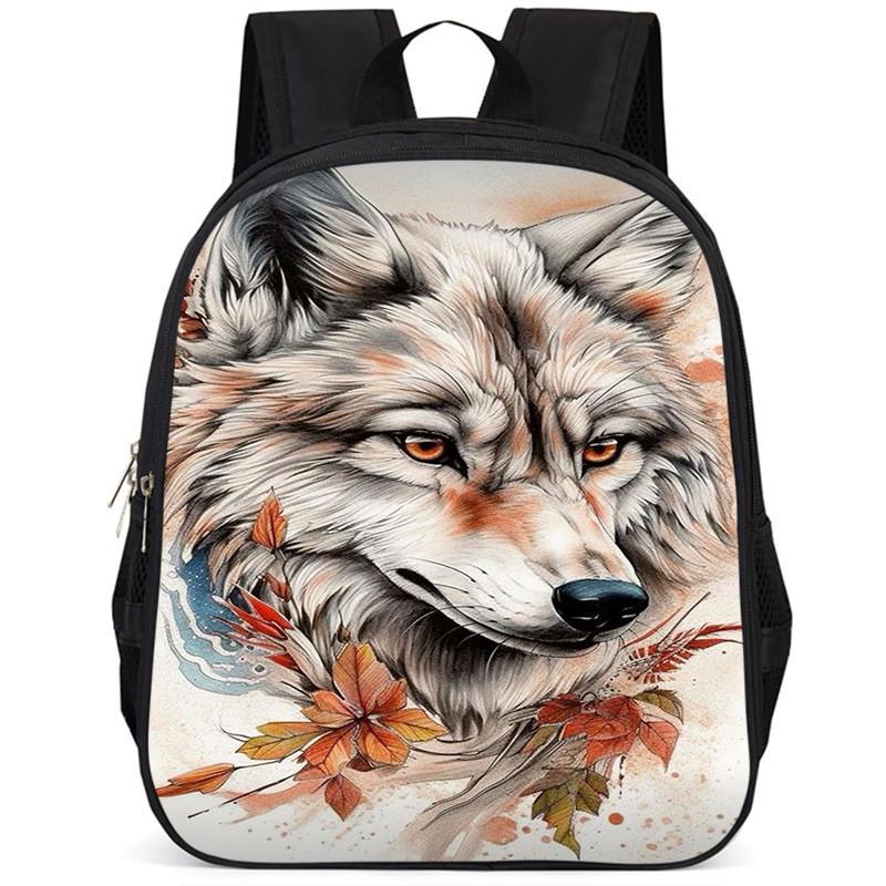 Large Capacity Wolf Animal Backpack For Kids Lightweight And Comfortable Oxford Fabric