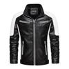 Herren Lederjacke Mode Spleiß Optik Trendige Herren Motorrad Lederjacke Frühling, Herbst und Winter Ganzjahres Modische Lederjacke für Herren
