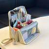 Women Vertical Makeup Bag Standable Large Capacity Skincare Storage Bag Partitioned Multi-Compartment Cosmetic Organizer