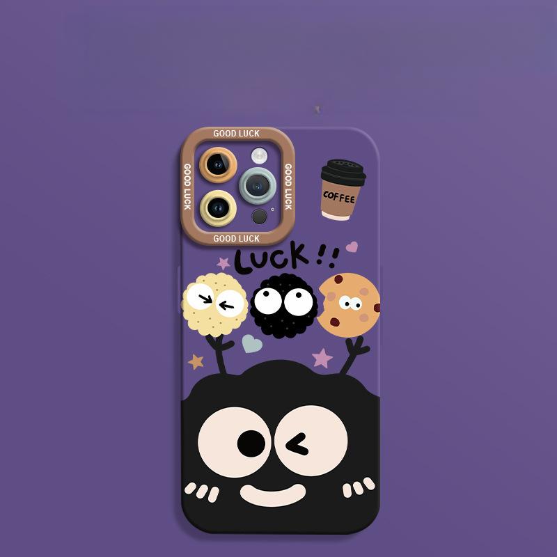 Bile de cărbune Potrivite pentru Apple 16 IPhone Animație 15plus Creativ 14 Silicon Carcasă Moale 13 Husă Telefon Mobil 12promax