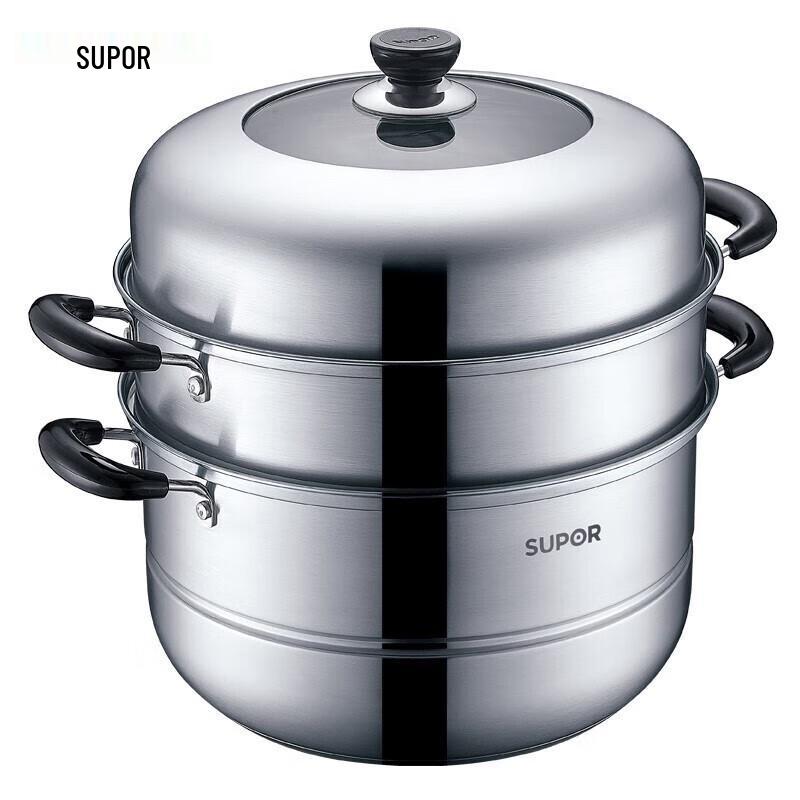 

SUPOR 304 Stainless Steel Double Layer Steamer Pot