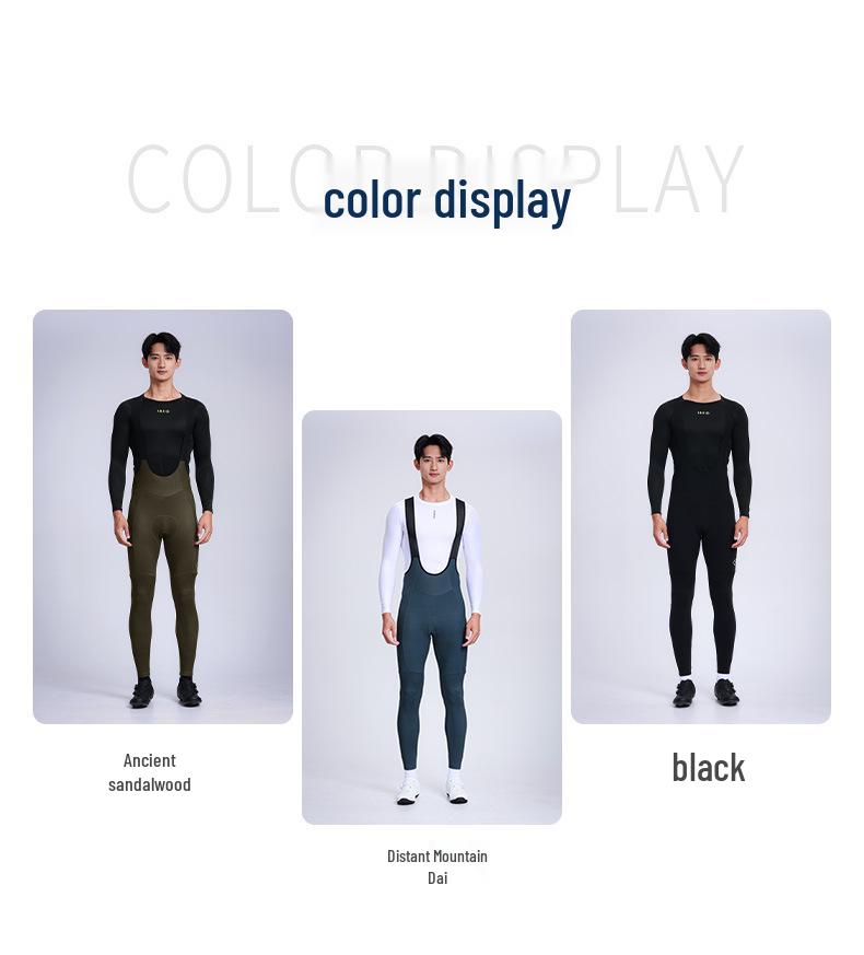 INBIKE Unisex Fleece Cycling Bib Pants - Warm High Waist for Long Distance (Autumn/Winter)