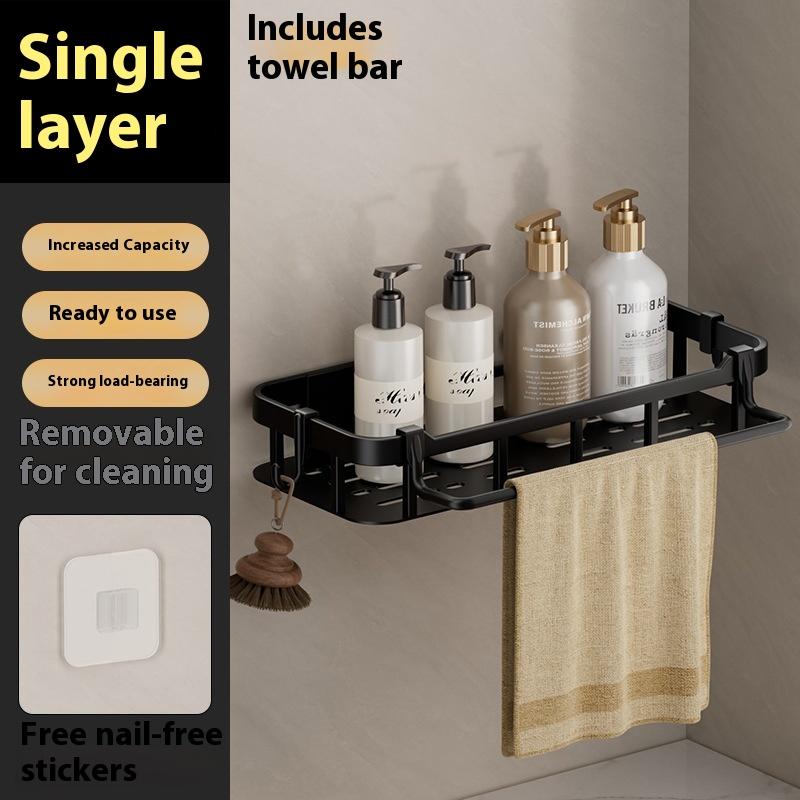 Bathroom Organizer Rack Punch-free Wall Mounted Triangle Storage Rack Corner Shelf Wall Soap Holder