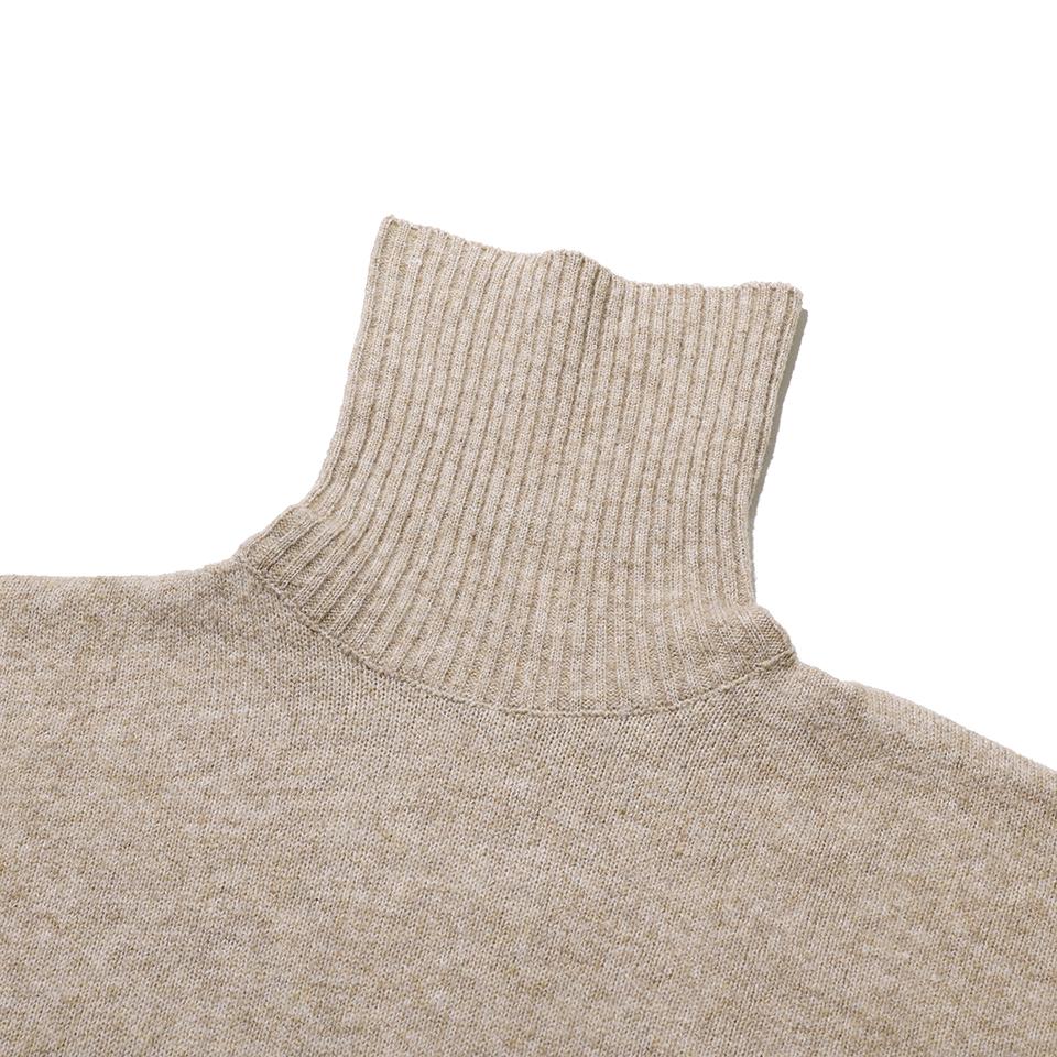 NODU Soft Cashmere-Like Turtleneck Long Sleeve Knit Sweater [Beige]