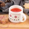 Kubek Porcelanowy do Kawy Herbaty Ziół Napojów Zimowy Świąteczny 380 ml
