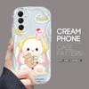 Cute Cartoon Pattern Cream Texture Casing Wavy Edge Soft Silicone Cover Phone Case for Samsung